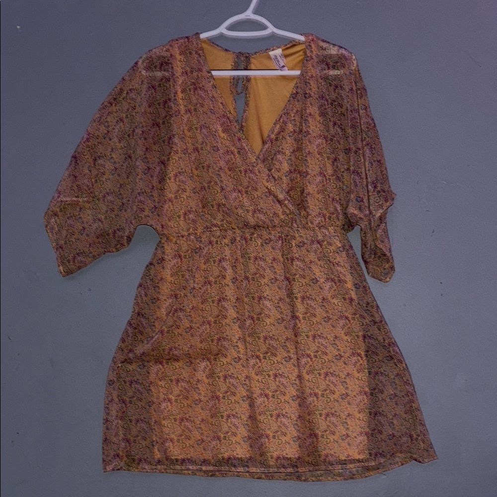 Pink Owl Mustard and Floral Kimono